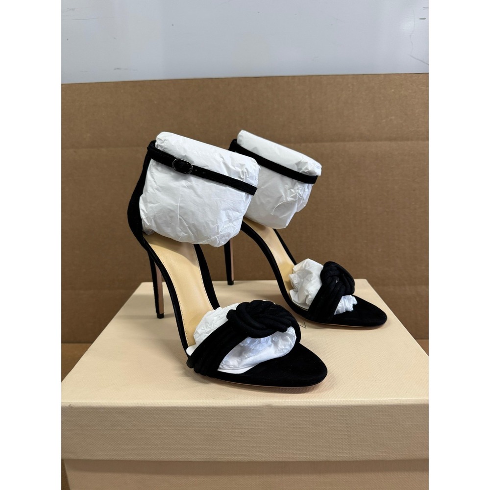 NWB Alexandre Birman Malica 100 Suede High Heel‎ Sandals Black Womens 39 IT / EU